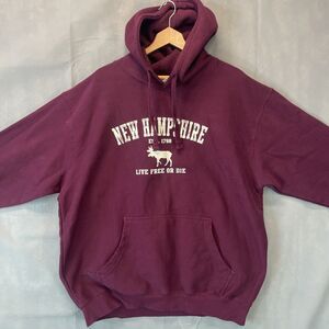 New Hampshire Live Free Or Die Hoodie Sweatshirt Maroon XXL